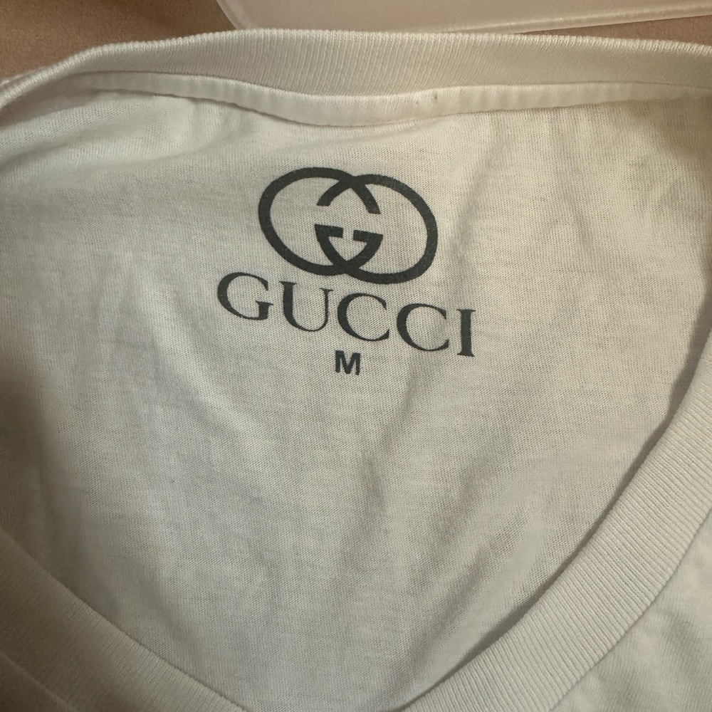 Gucci Cream V-Neck Tee